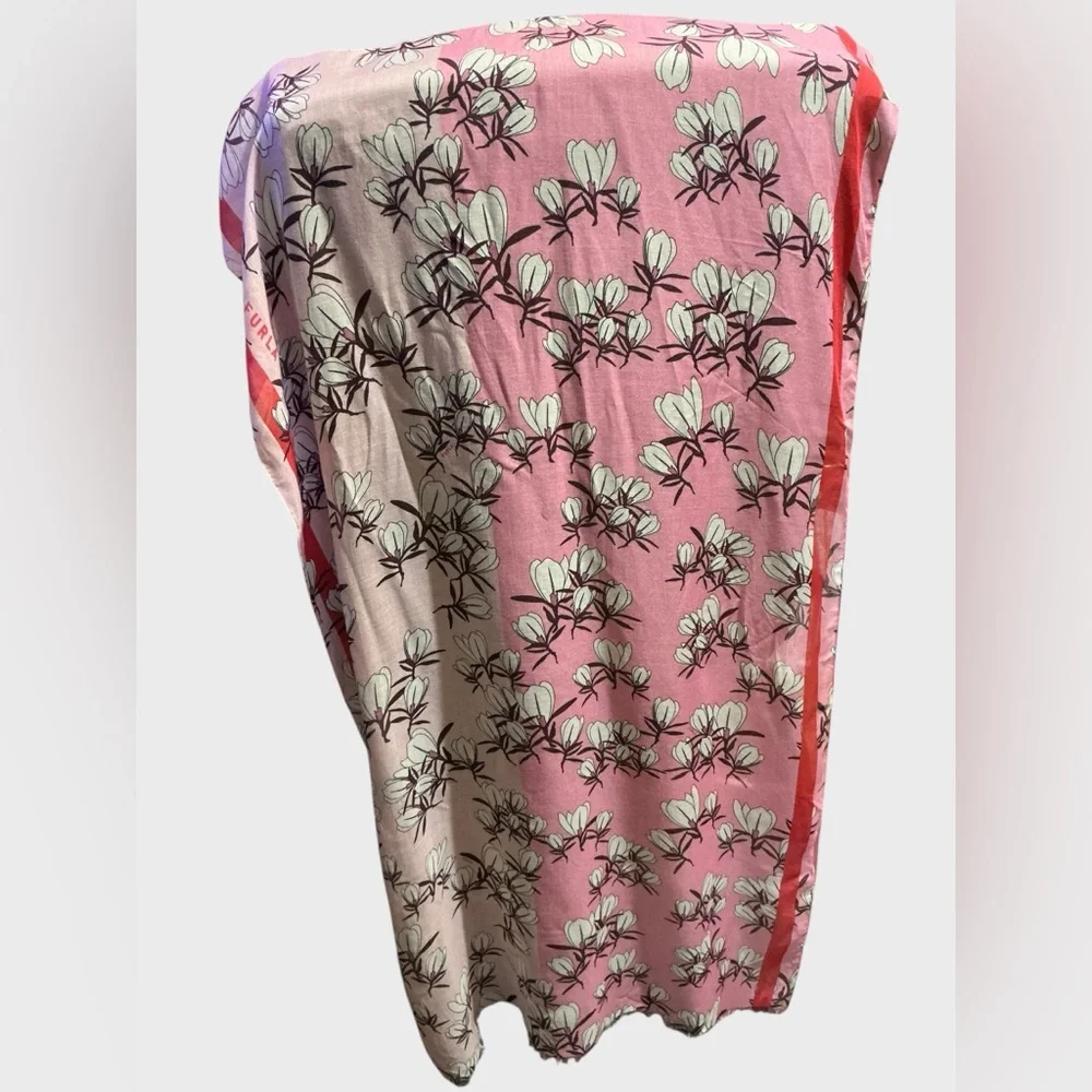 Furla Pink Floral Oversized Scarf Wrap Shawl Stole 72” x 27”